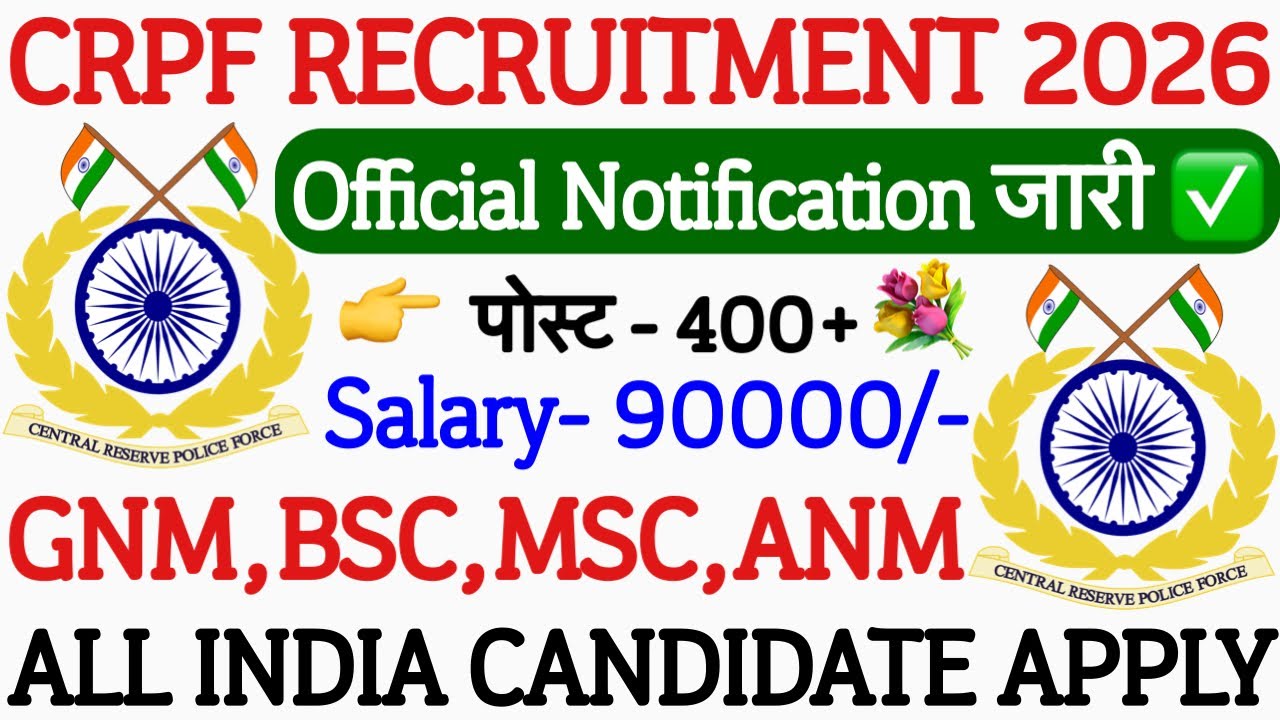 CRPF Staff Nurse Recruitment 2026💥CRPF Vacancy 2026💥Army Staff Nurse Vacancy 2026|crpf vacancy 2026