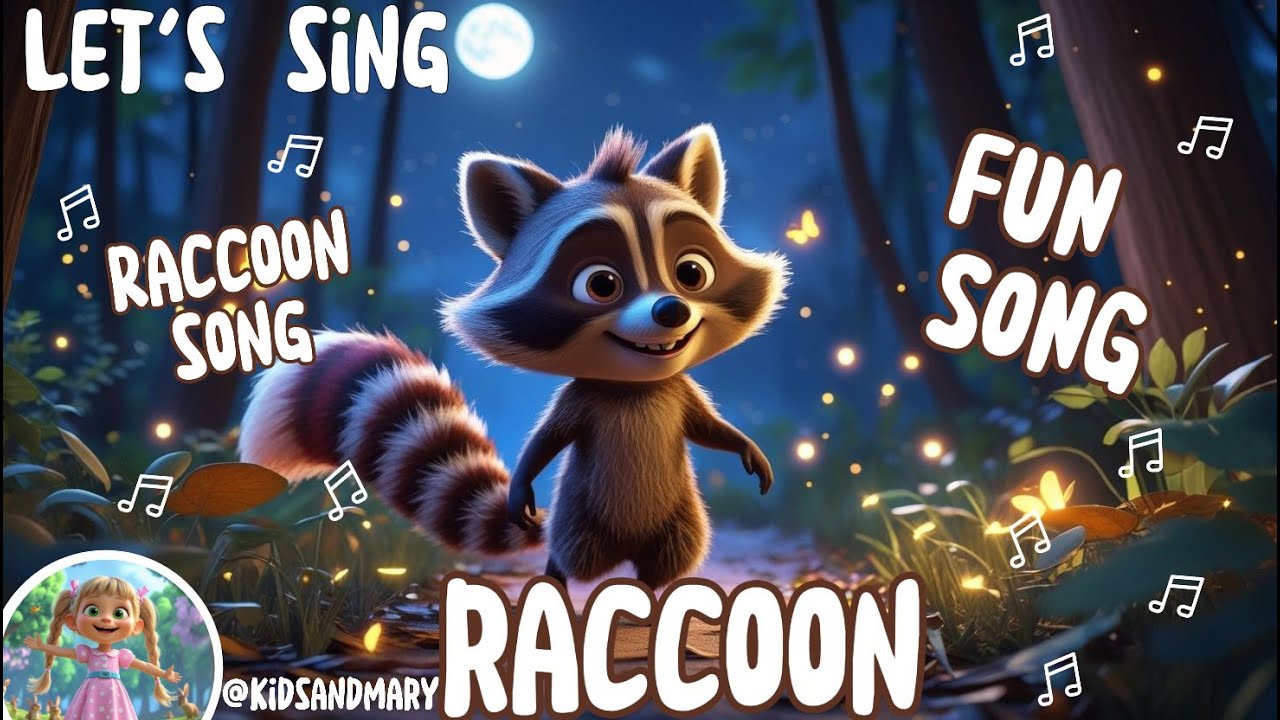 Raccoon Song for Kids 🎶 | Fun & Cute Animal Song! #learnanimals #kidssong #popular #kidsmusic