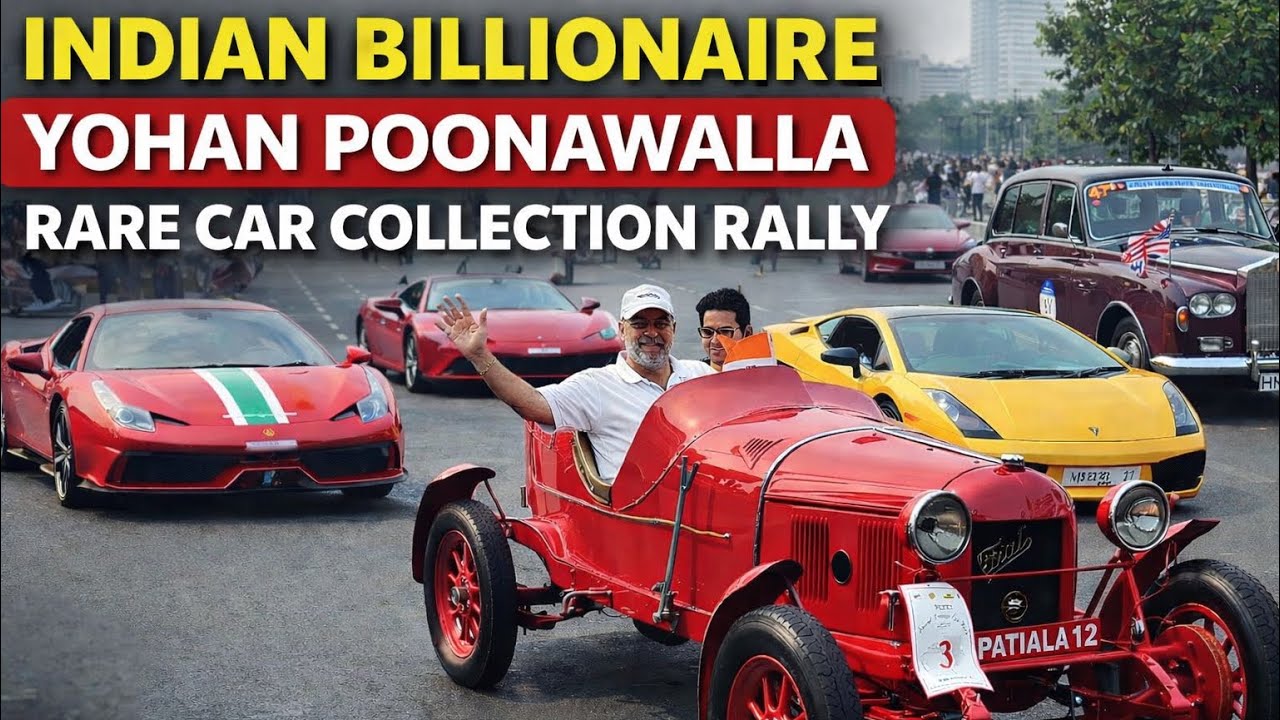 Indian Billionaire Yohan Poonawalla Rare Car Collection Rally at Mumbai Marine Drive 2026.