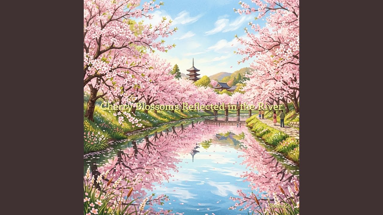 Cherry Blossoms Reflected in the River