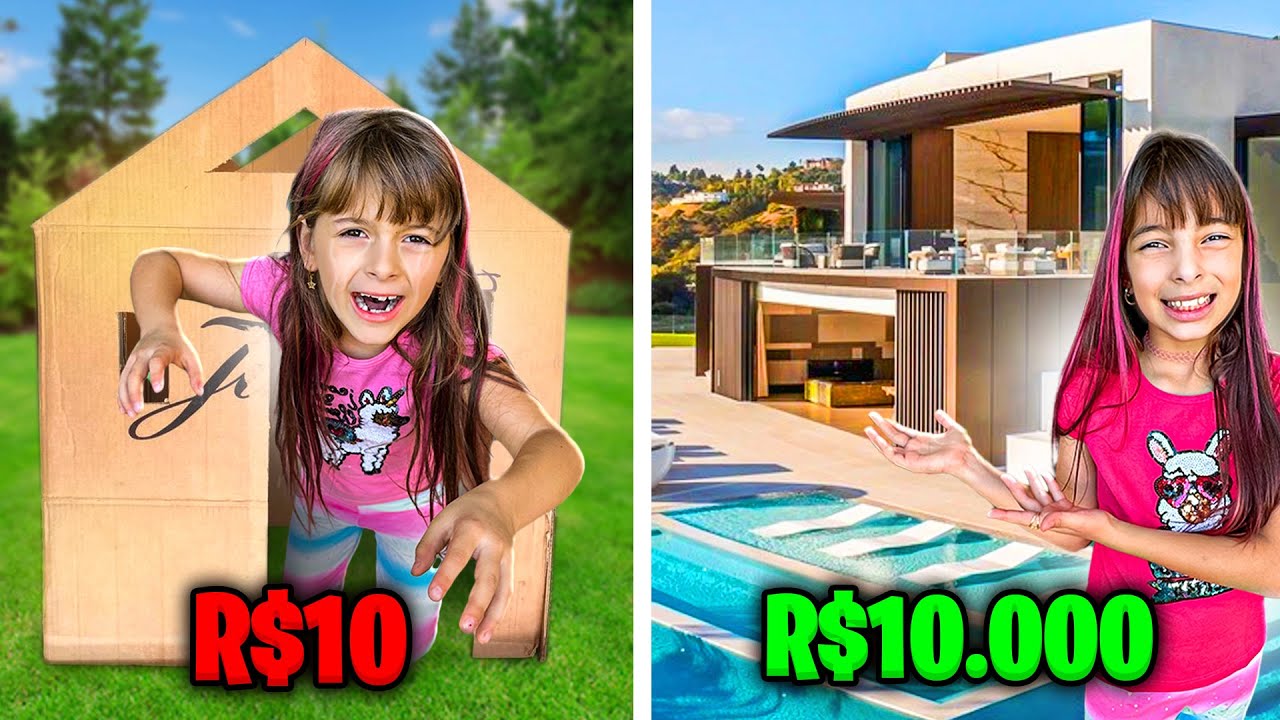 Morando em uma CASA de R$100, R$1000 ou R$10000 ! - Desafio COMPILAÇÃO