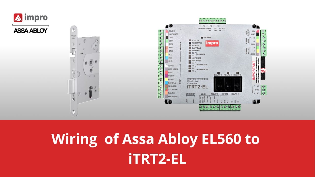Wiring of the Assa Abloy EL560 lock to iTRT2-EL
