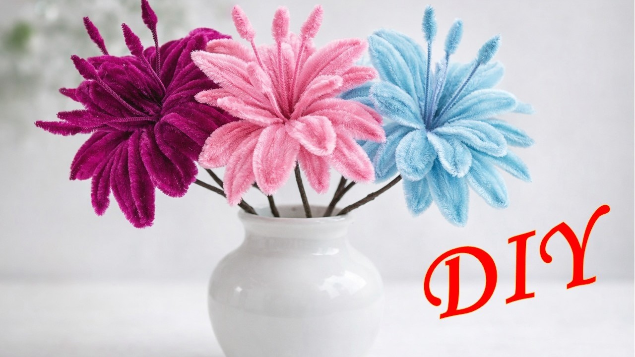 Blumen basteln aus Pfeifenreinigern 🌸 Einfache DIY Blumen | Handmade Deko