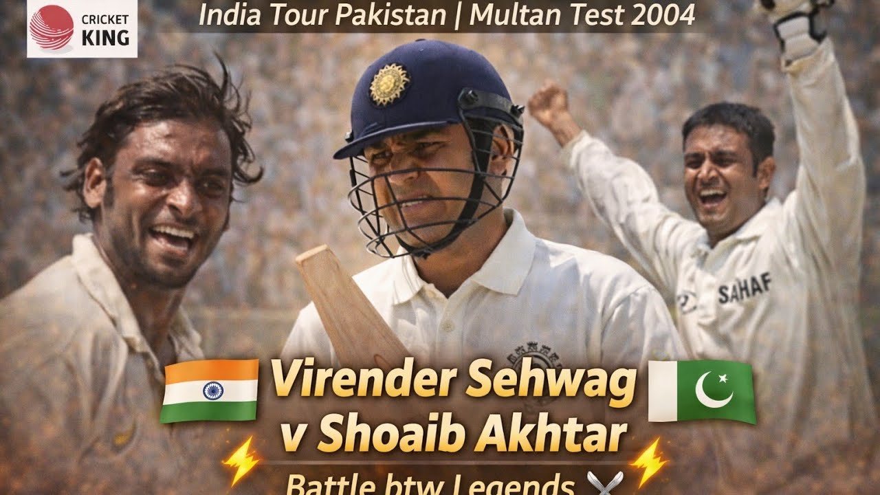 Вирендер Сехваг против Шоаиба Ахтара | Битва легенд | | Тестовый матч в Мултане 2004