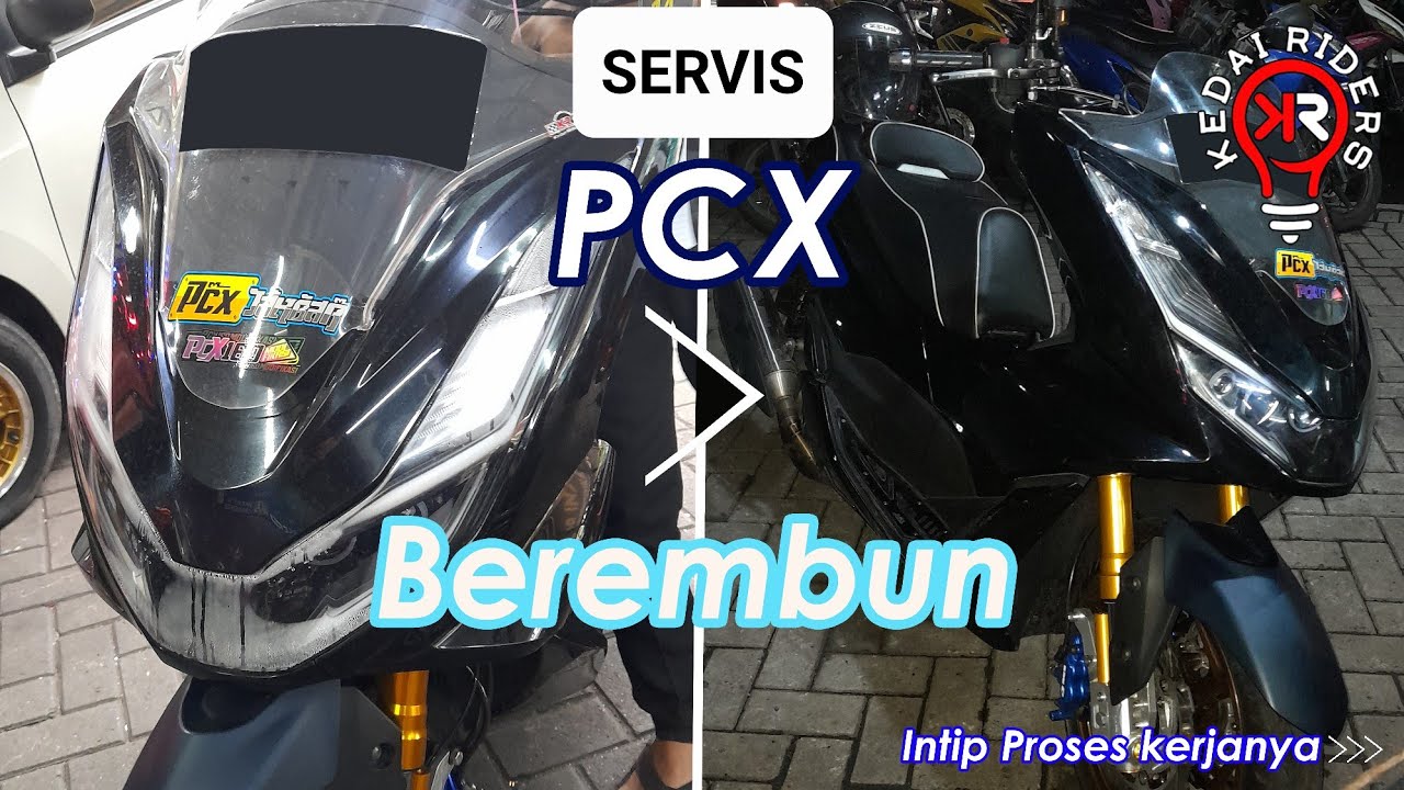 Servis headlamp Honda PCX yang berembun.
