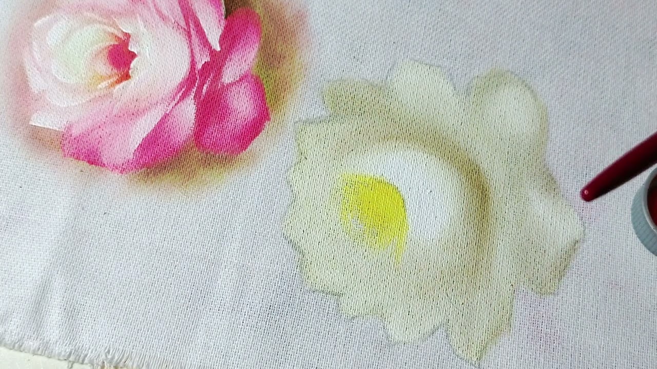 Pintando Rosa Branca, passo a passo.