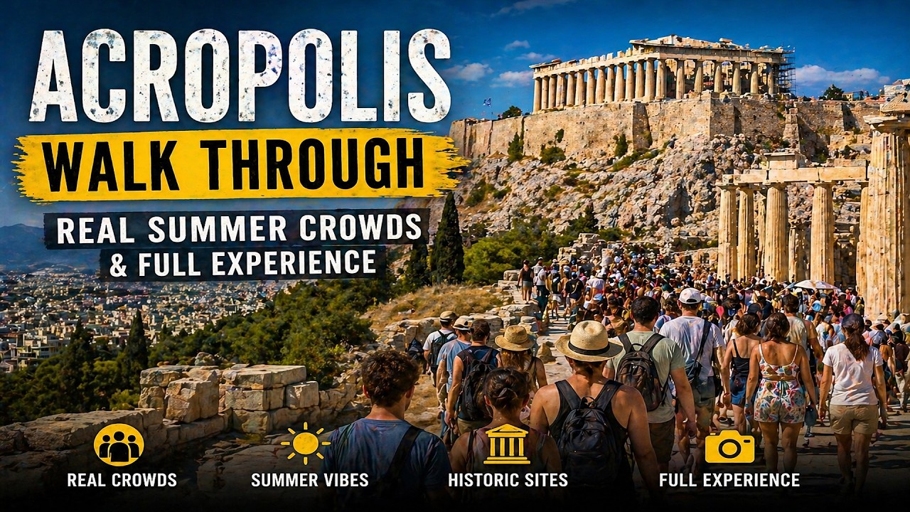 Acropolis Walk Through Athens,  Real Summer Crowds & Full Experience