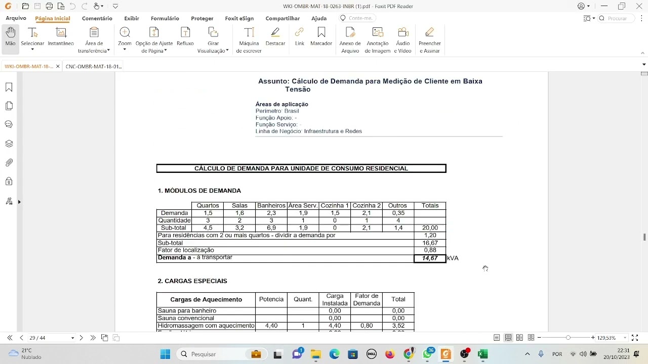 Cálculo de Demanda para Medição de Cliente em Baixa Tensão ENEL