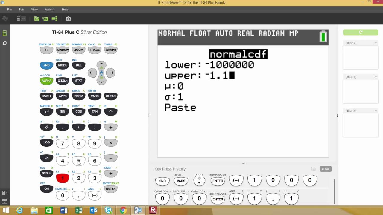 Finding the P Value using the Normal CDF with a TI 84