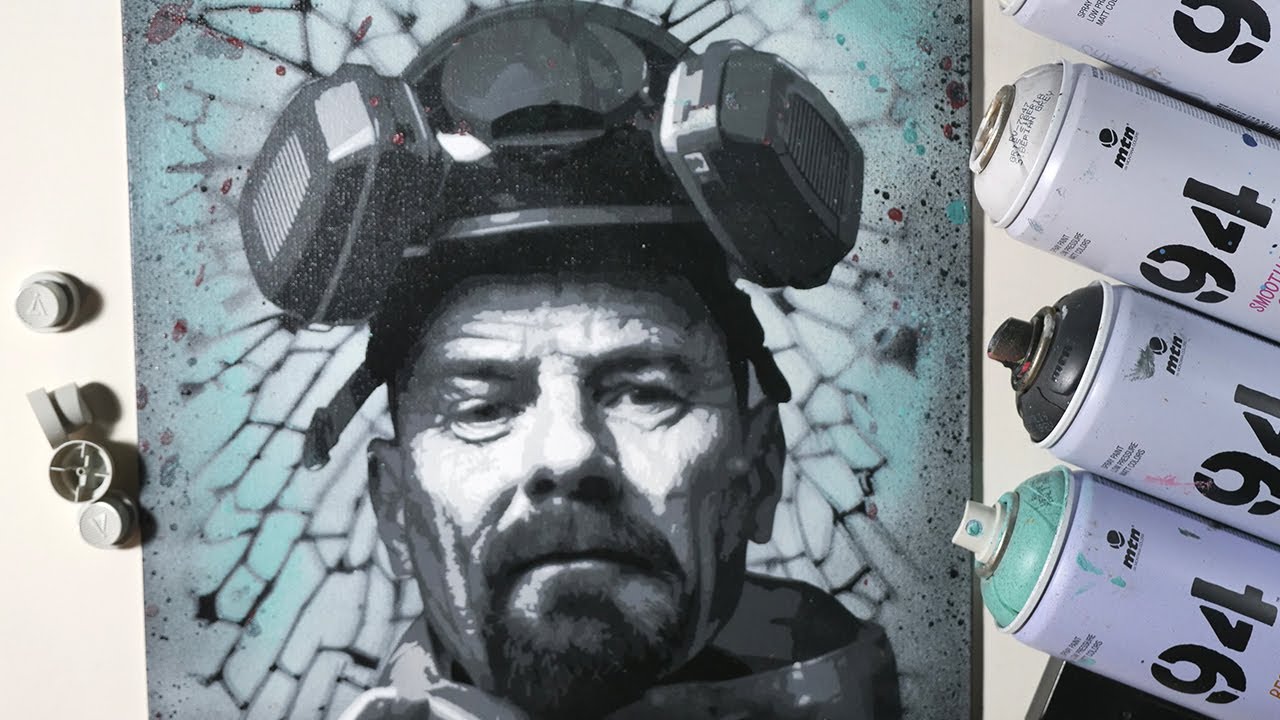 Painting my favorite Breaking Bad stencil