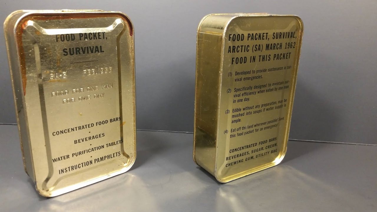 1956 & 1962 Food Packet SA-5 & SA-8 Two Pilot Survival Rations MRE Review US Air Force Unboxing Test