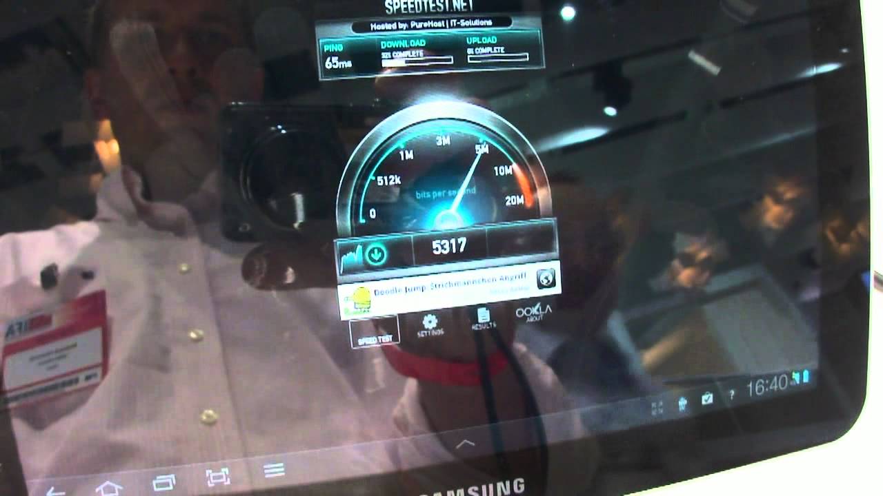 Samsung GALAXY Tab 8.9  LTE 4G speedtest - IFA 2011 T-Mobile network