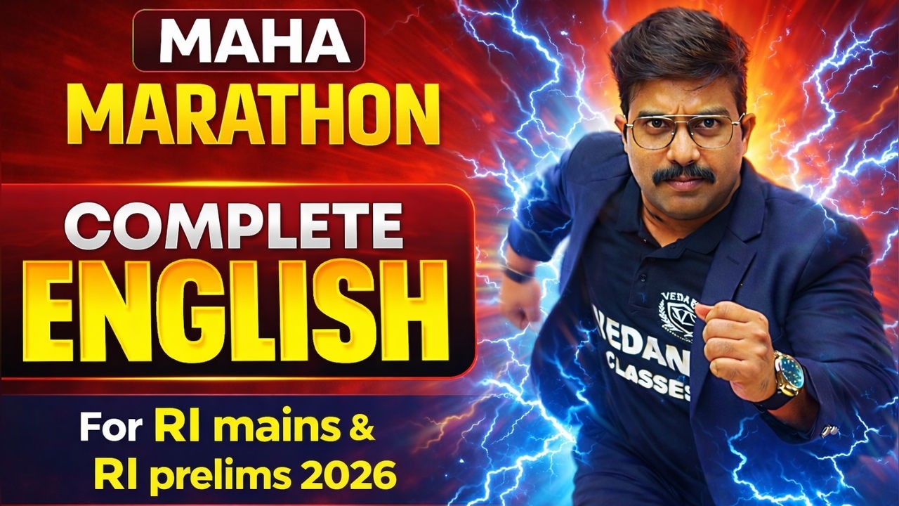 English Maha Marathon for RI Prelims & Mains 2026 | Complete English Preparation Strategy & Practice