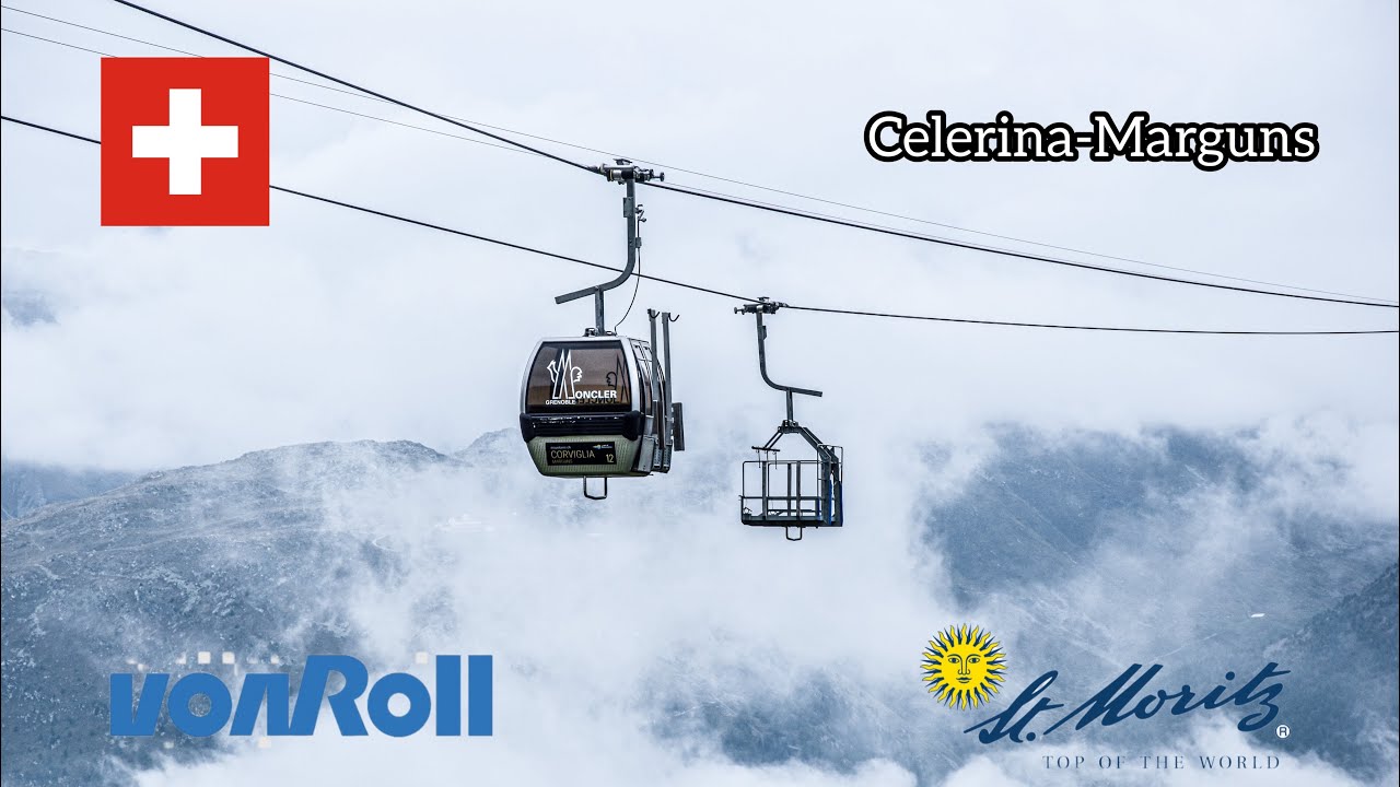 Eine die schönste vonRoll kabinenbahn der Schweiz ? 6er gondelbahn Celerina-Marguns