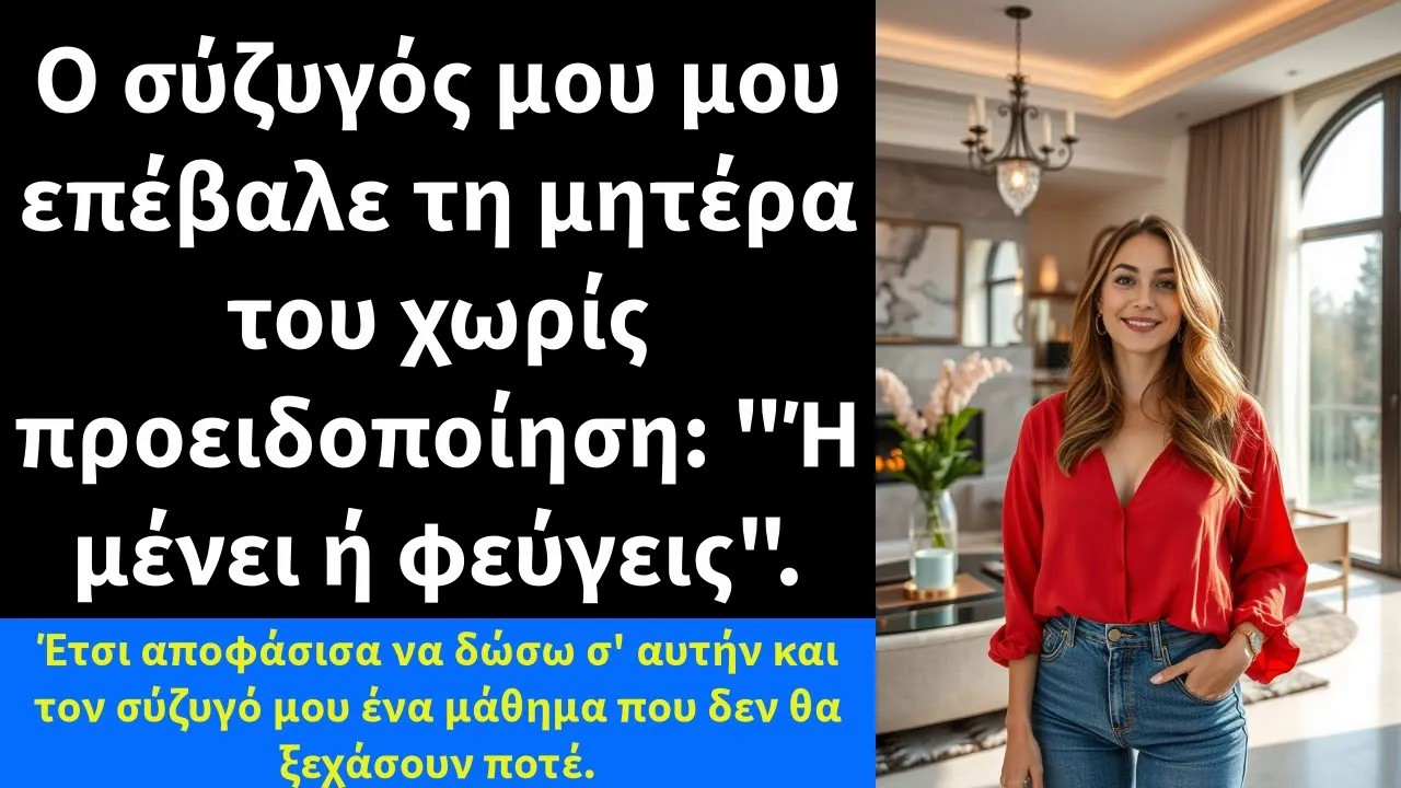 Ο σύζυγός μου μου επέβαλε τη μητέρα του χωρίς προειδοποίηση Ή μένει ή φεύγεις