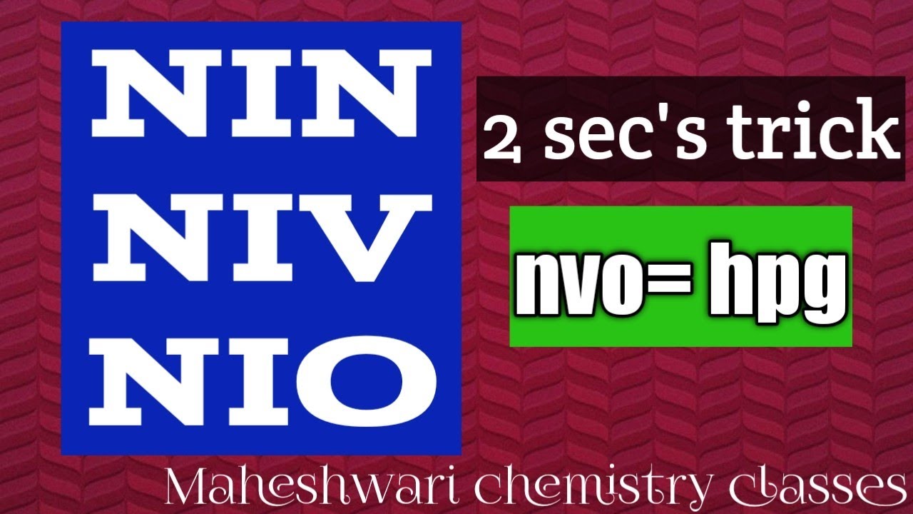 NIN, NIV, NIO full form trick