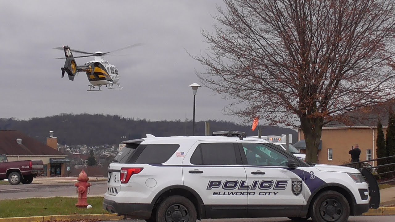 Helicopter Air Ambulance and Police.  EC135 H135 STAT MedEvac Pittsburgh  Airbus  Eurocopter  MBB