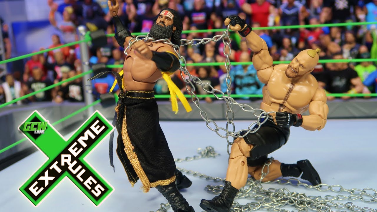 Brock Lesnar vs Veer Mahaan! Extreme Rules WWE Action Figure Match!