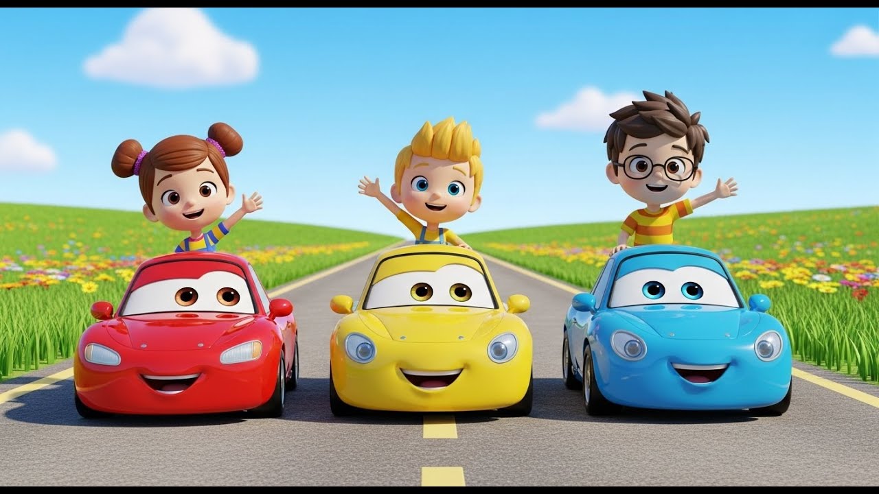 Three Little Cars Beep Beep Beep | Fun Vehicle Song & Counting for Toddlers