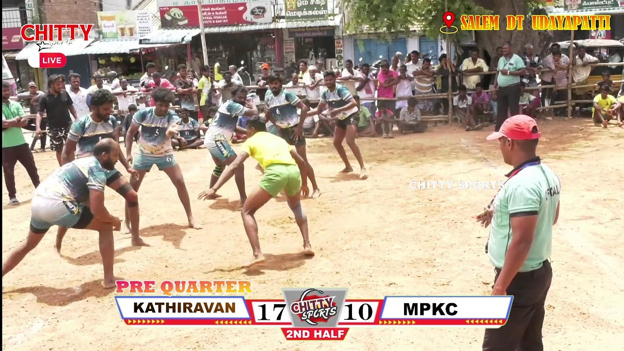PRE QUARTER KATHIRAVAN VS EDAPPADI   SALEM DT UDAYDDAPATTI  #live #KABADDI