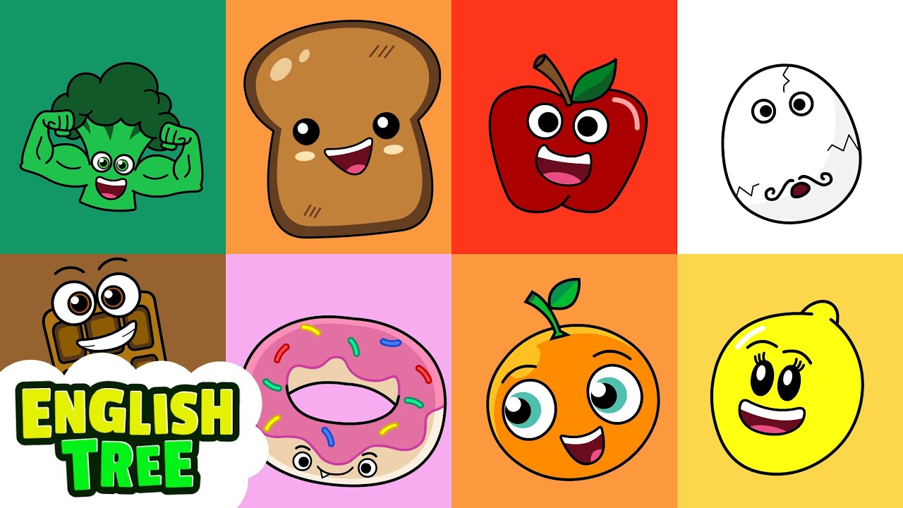 Green Broccoli, Brown Bread Song 🍉🍇🍓🎨🌈🖌️ | English Tree