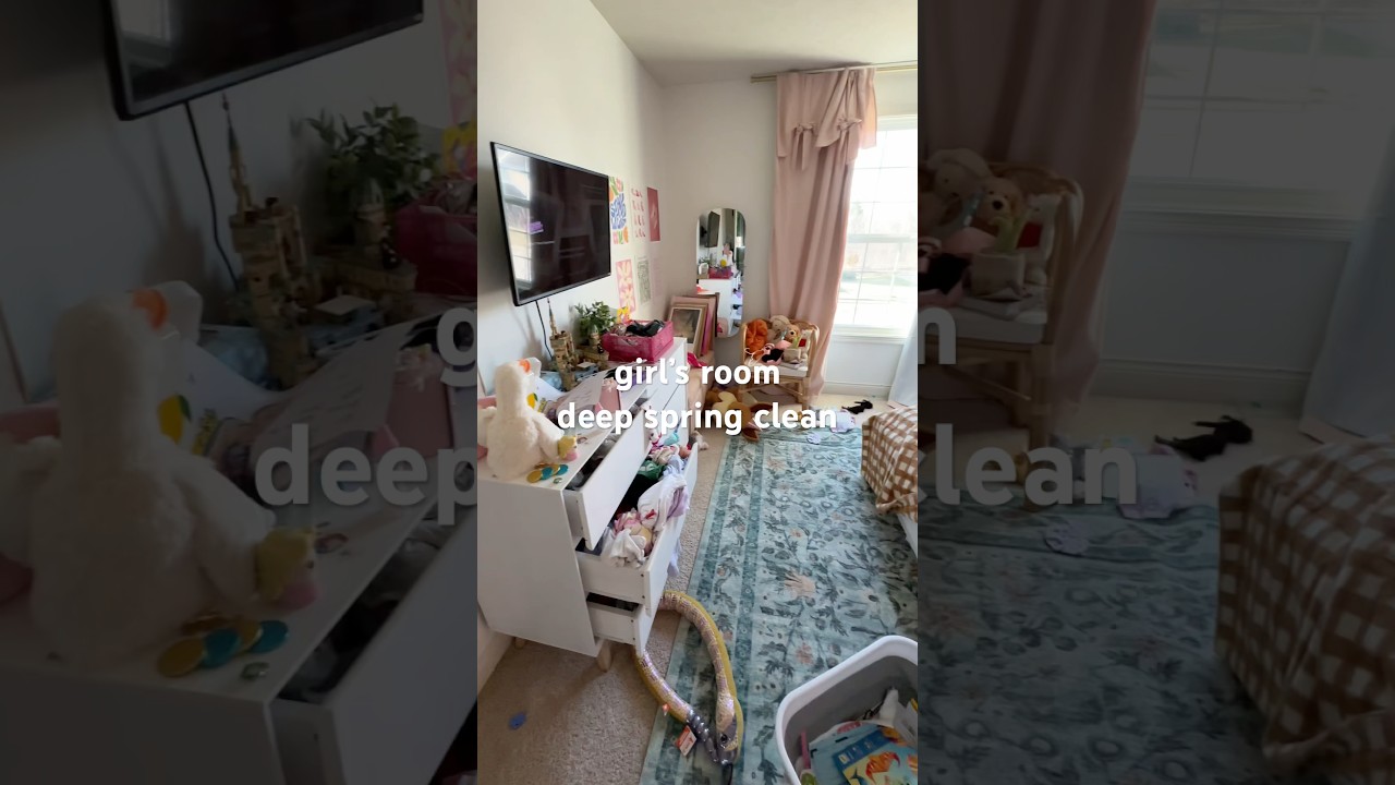 girls room deep clean for spring #cleaning #deepcleaning #asmr