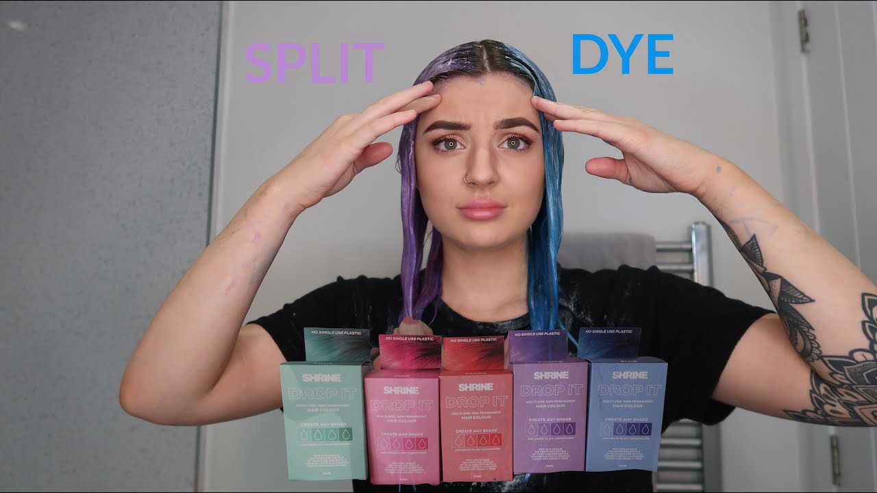 TESTING GYPSY SHRINE DROP IT DYE | HALF AND HALF PURPLE & BLUE 💜