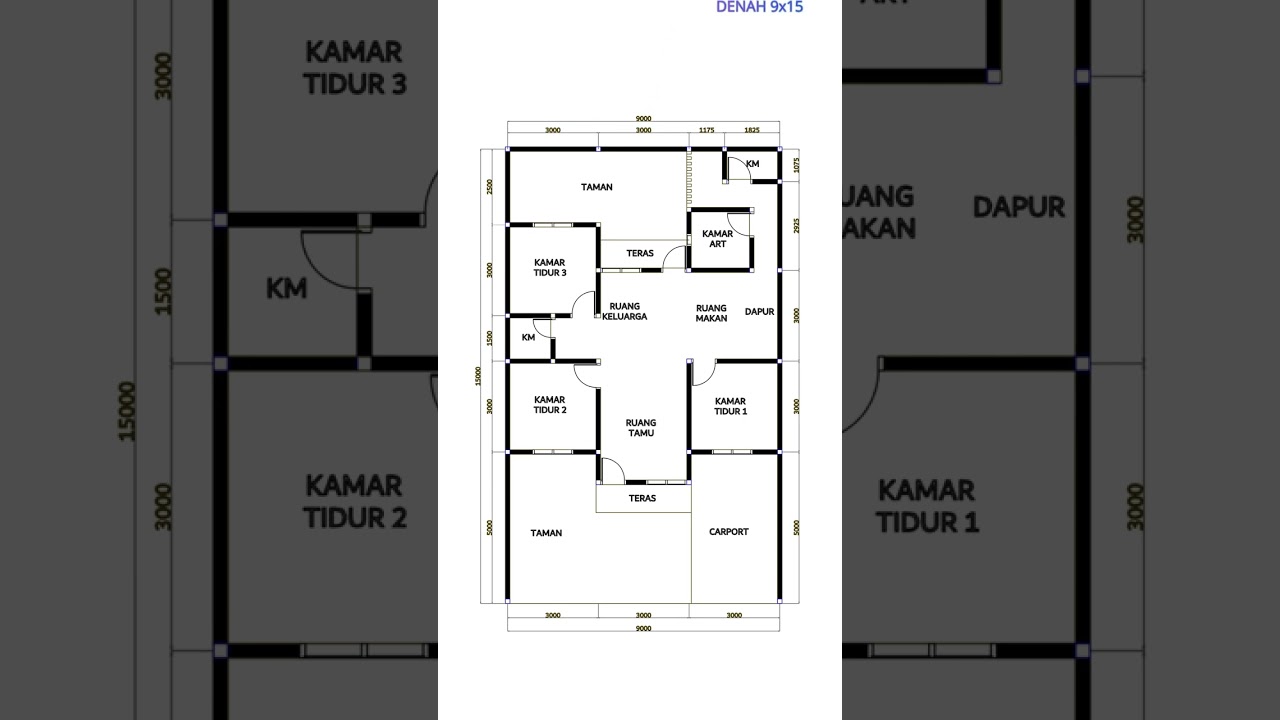 Denah rumah 9x15
