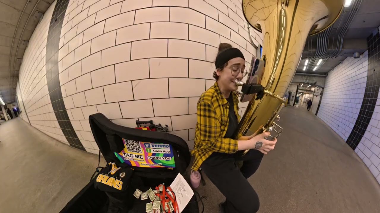 Brick house 360- Live Tuba Busking in Boston