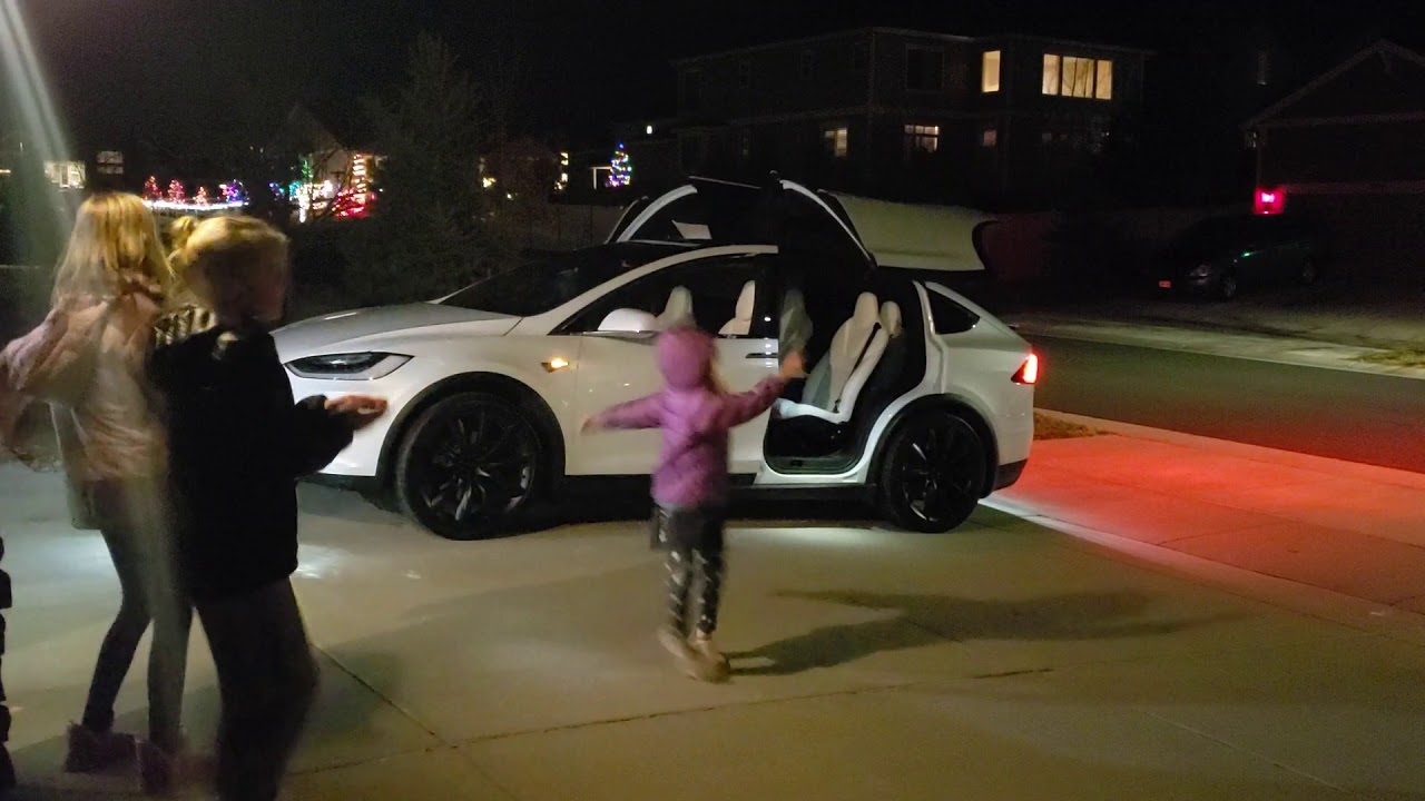 Christmas dancing with the Tesla Model X