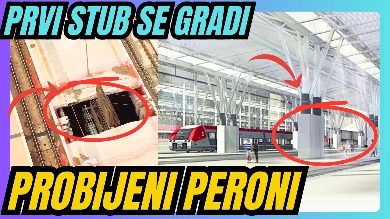 Prvi stub na peronima železničke stanice Novi Beograd. Obilazak autobuske stanice i podvožnjaka