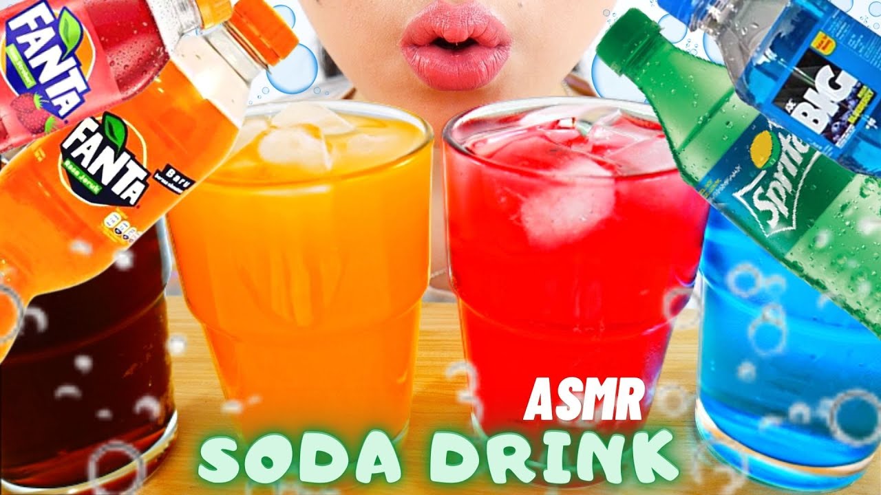 ASMR SODA DRINK FANTA, BIG COLA, ROOTBEER, SPRITE🥤🧡❤️💙💚| ASMR INDONESIA