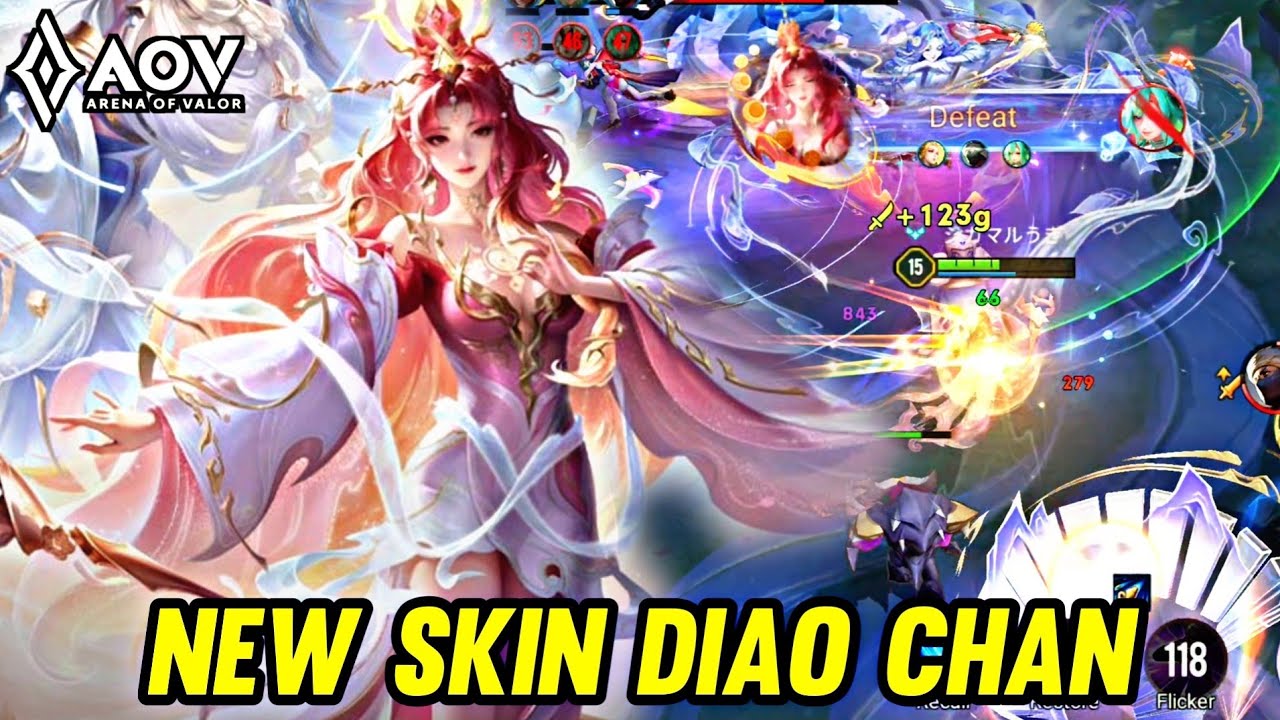 AOV : NEW SKIN DIAO CHAN ARTISAN GAMEPLAY - ARENA OF VALOR LIENQUANMOBILE ROV