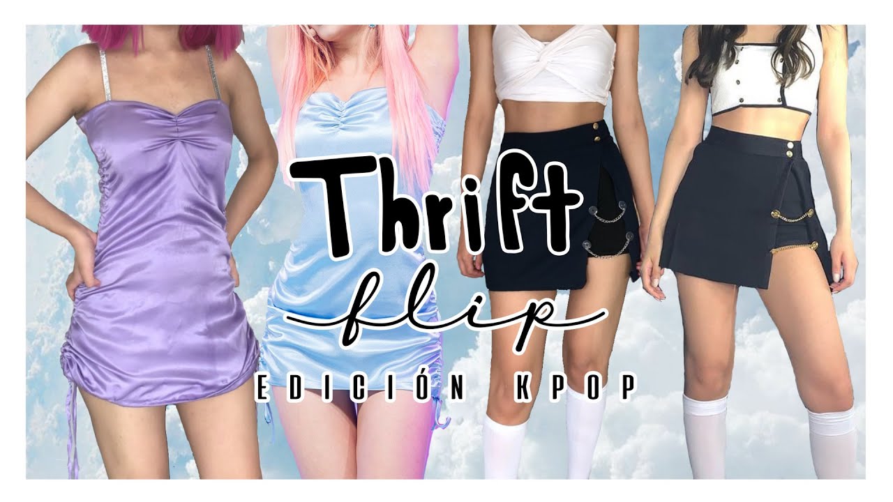 transformando ROPA DE TIANGUIS versión kpop *DIY* // recreando outfits de idols