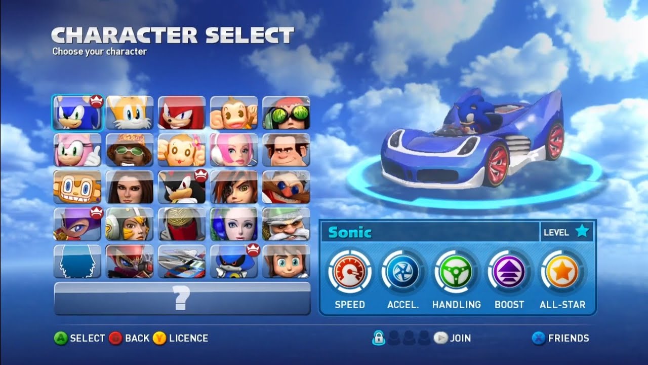 Sonic All Stars Racing Transformed All Characters (Including DLC) & Gameplay [Xbox Series S]