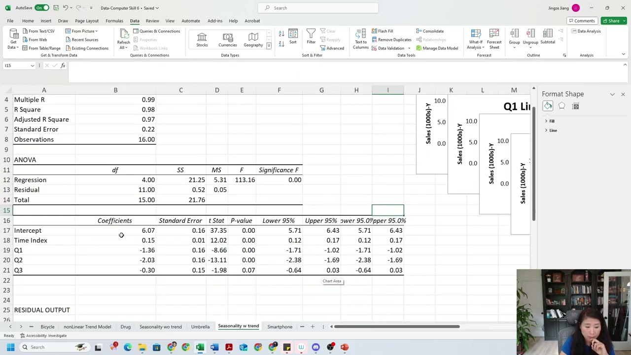How to Use Excel to Perform Seasonality with Trend Model