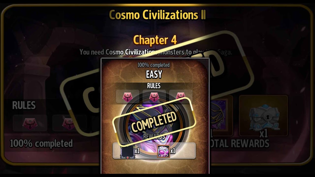 Cosmo Civilization 2 Easy 100% Completion | Multiverse Era on Monster Legends
