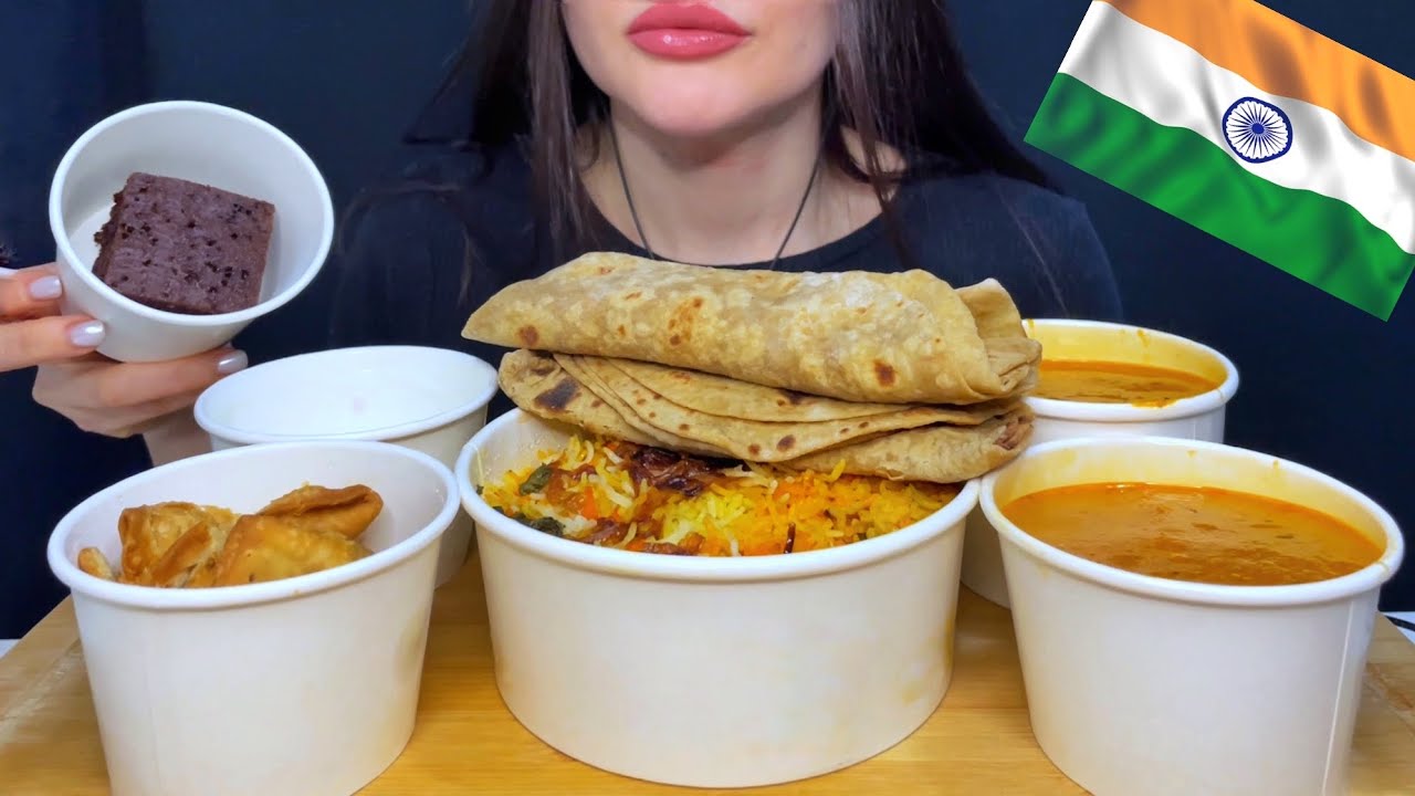 ASMR INDIAN FOOD | EATING CHICKEN BIRYANI + BUTTER CHICKEN MUKBANG