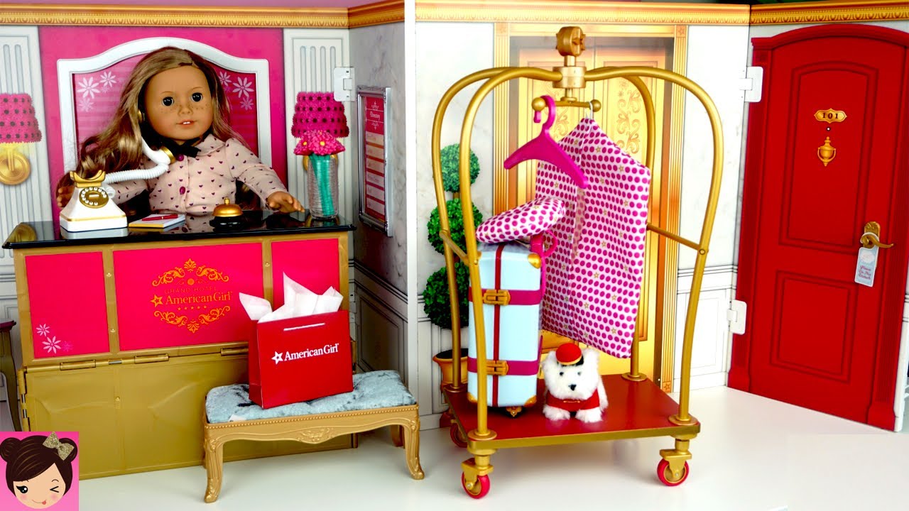 Toy Hotel Play Set -  Doll Bedroom Bathroom | American Girl Grand Hotel Full Collection