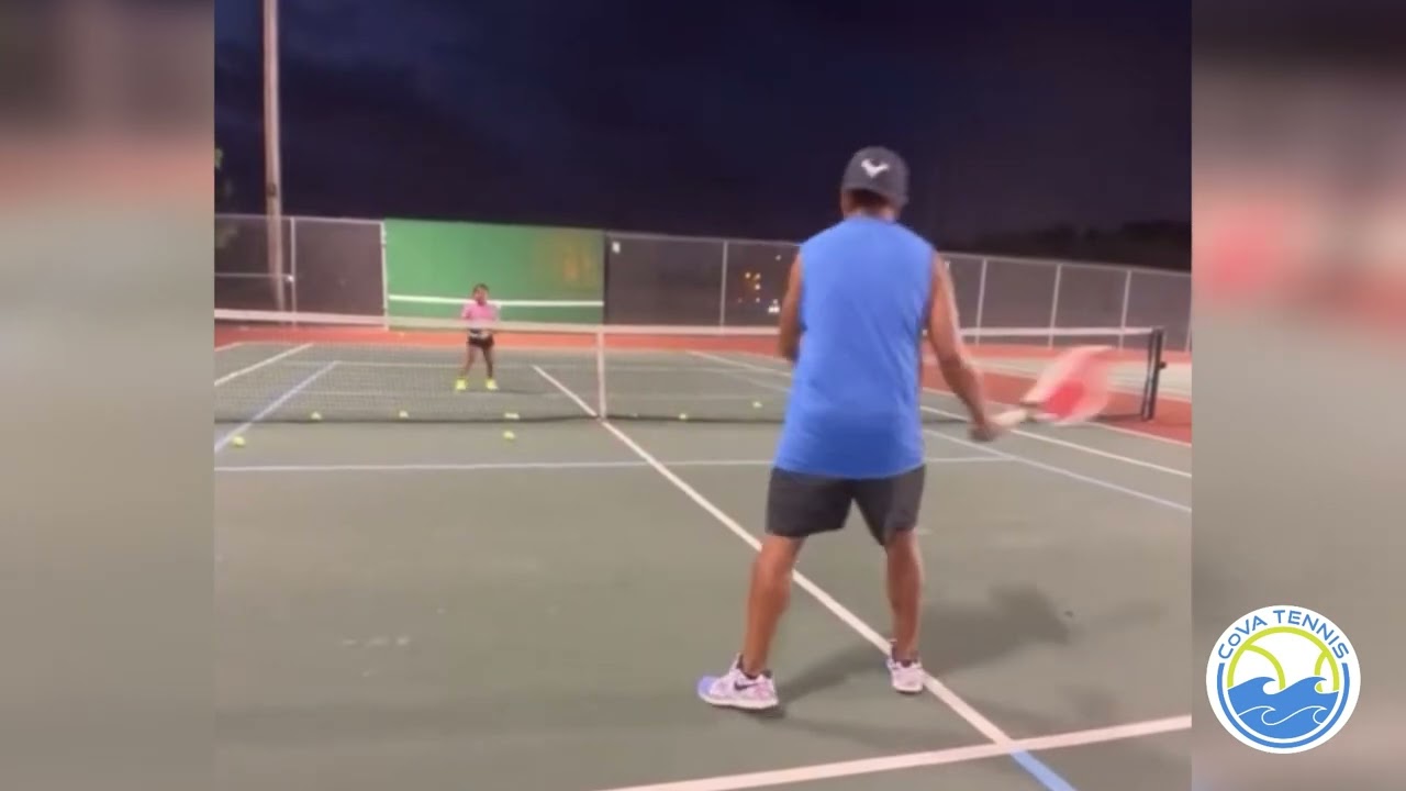 Teaching 8 Year Old How To Volley | CoVA Tennis Lesson