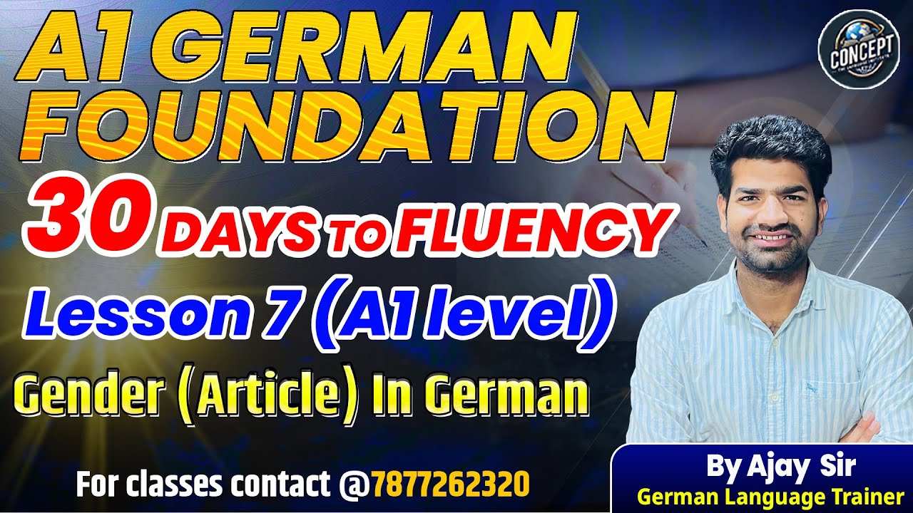 Lesson 7: Gender (Article) in German | A1 German Foundation | 30 Days to Fluency