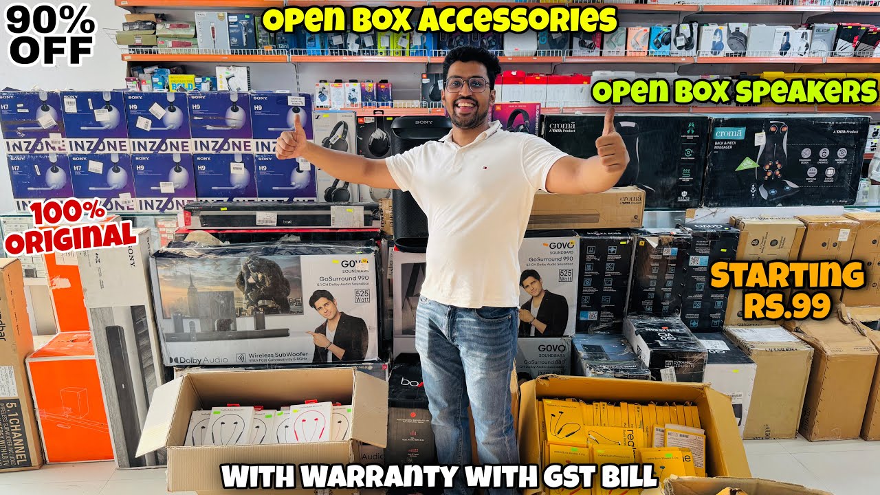 Open Box Accessories| With Warranty with Gst bill| 90% Off| Open Box Speakers | Dl84 vlogs