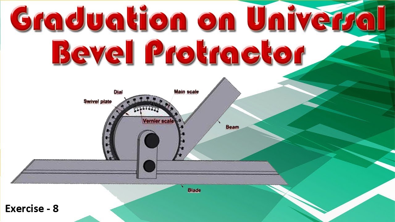 Graduation on universal bevel protractor