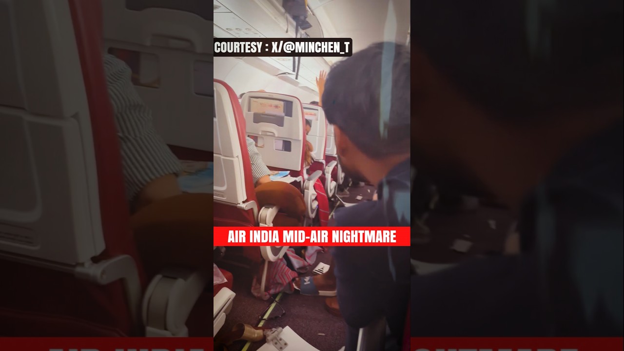 ВИРАЛЬНОЕ ВИДЕО | Хаос на борту Air India: экипаж требует пристегнуть ремни | #виральноевидео