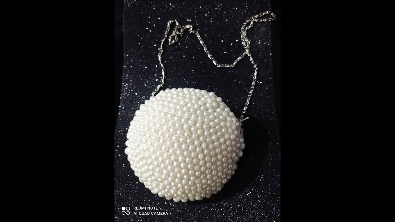 DIY cute pearl purse tutorial | shell shaped beaded purse | beaded hand made clutch