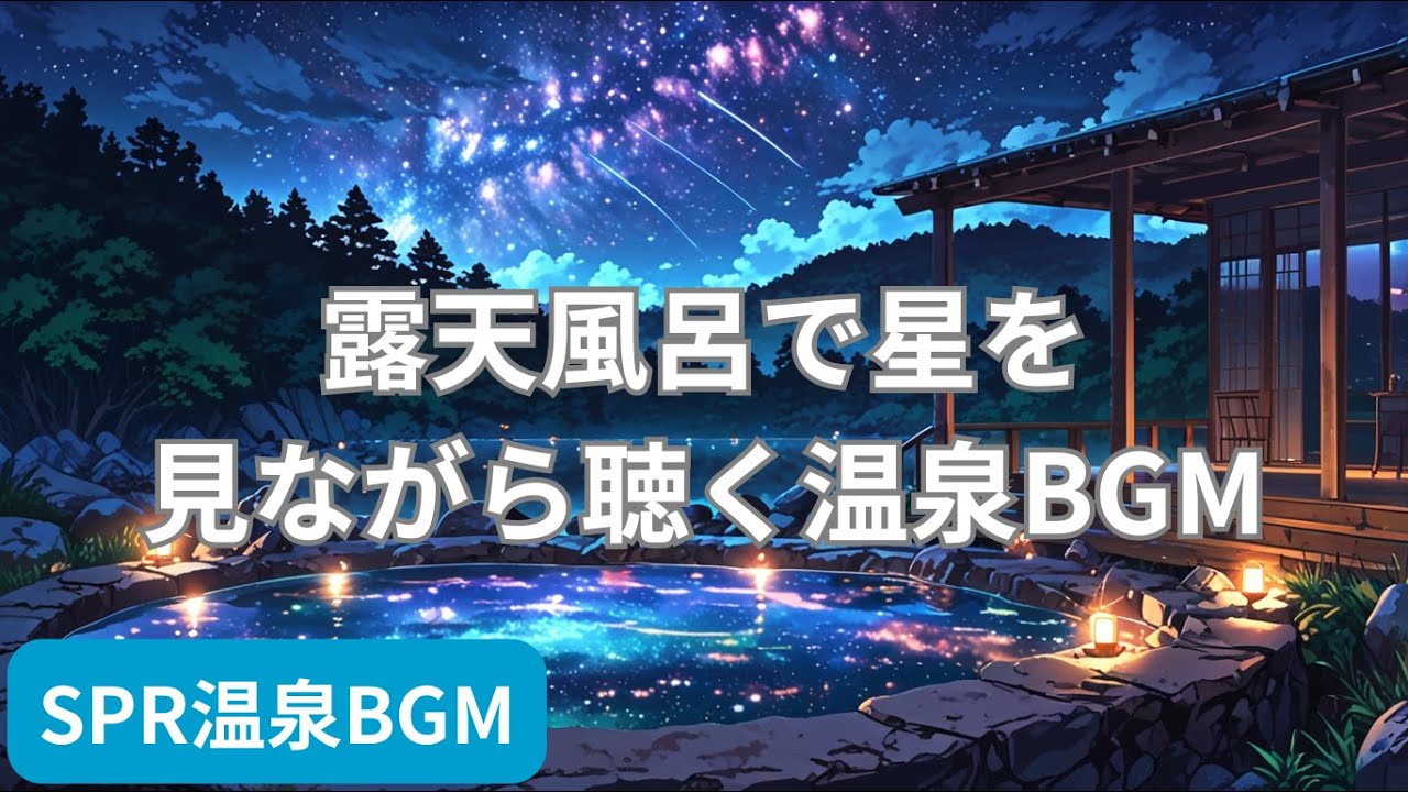 露天風呂で星を観ながら聴く温泉BGM｜Onsen Relaxing Music under the Starry Sky