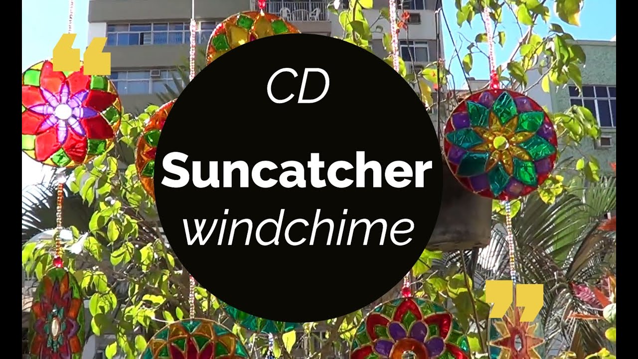 See what I made with CD💛CD Suncatcher/wind chime💛CD crafts💛garden decor💛CD wind chime💛Easy DIY Decor