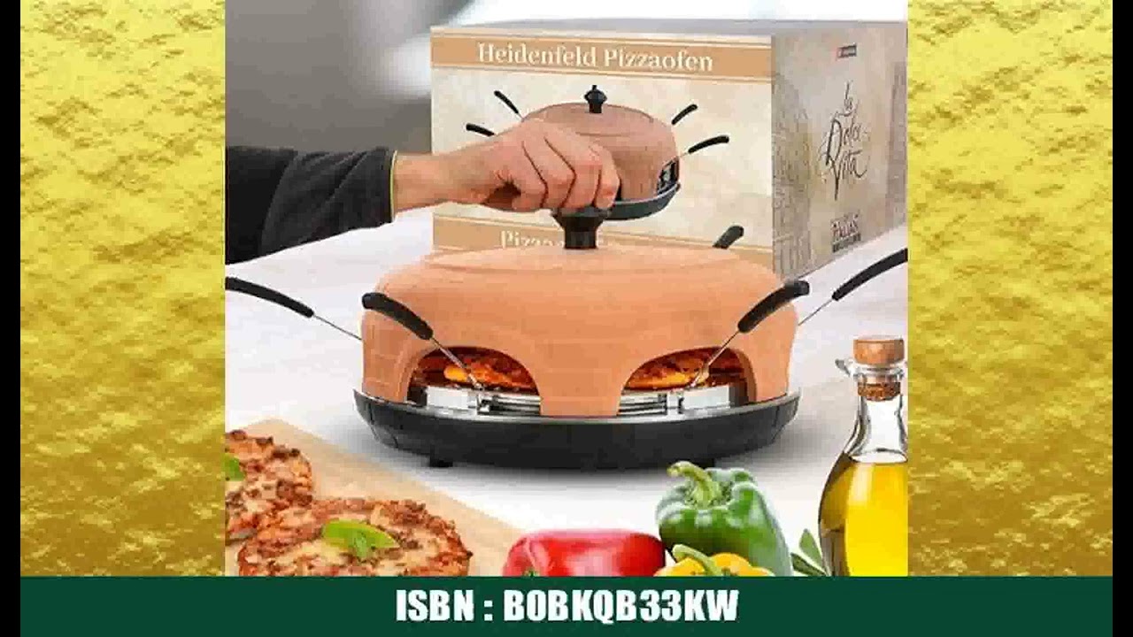 Heidenfeld Pizzaofen | Pizzachef fÃ¼r 6 Personen - 1100 Watt bis 300Â°C - Backofen - Pizzaofen