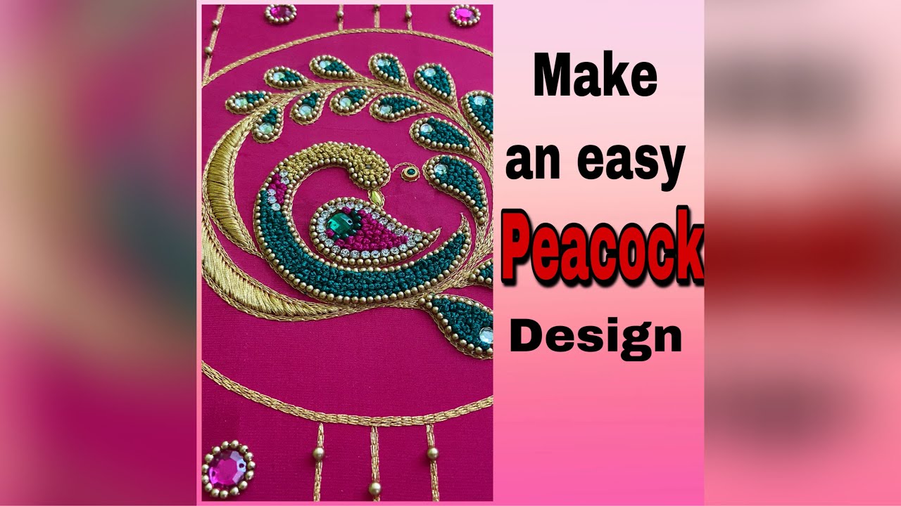 Simple peacock design | Aari peacock design hand embroidery | quarantine at home