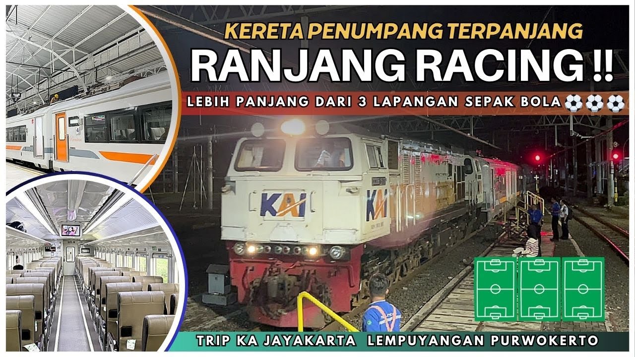 NAIK KERETA PENUMPANG TERPANJANG‼️3 LAPANGAN SEPAK BOLA KALAH PANJANG⚽️🤣 Trip KA Jayakarta Premium